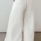Solid Drop Waist Pleated Wide Leg Casual Pants
