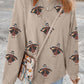 Twisted Ribbed Sequined Thanksgiving Turkey Graphic Baggy Sweatshirt