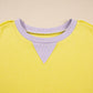 Striped Color Block Patchwork Crewneck Plus Size Pullover Sweatshirt