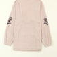 Oversize Sequin Bow Patched Corded Sweatshirt