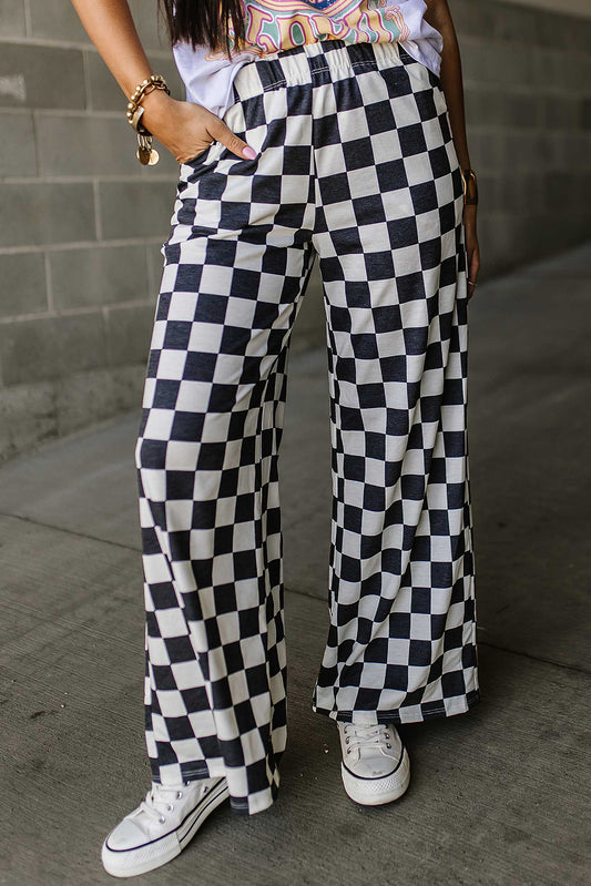 (Pre order/9.26)Checked High Waist Wide Leg Pants