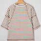 Knit Split Hem Half Sleeve Loose Top