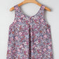 Boho Floral Pleated Buttoned Front Tank Top