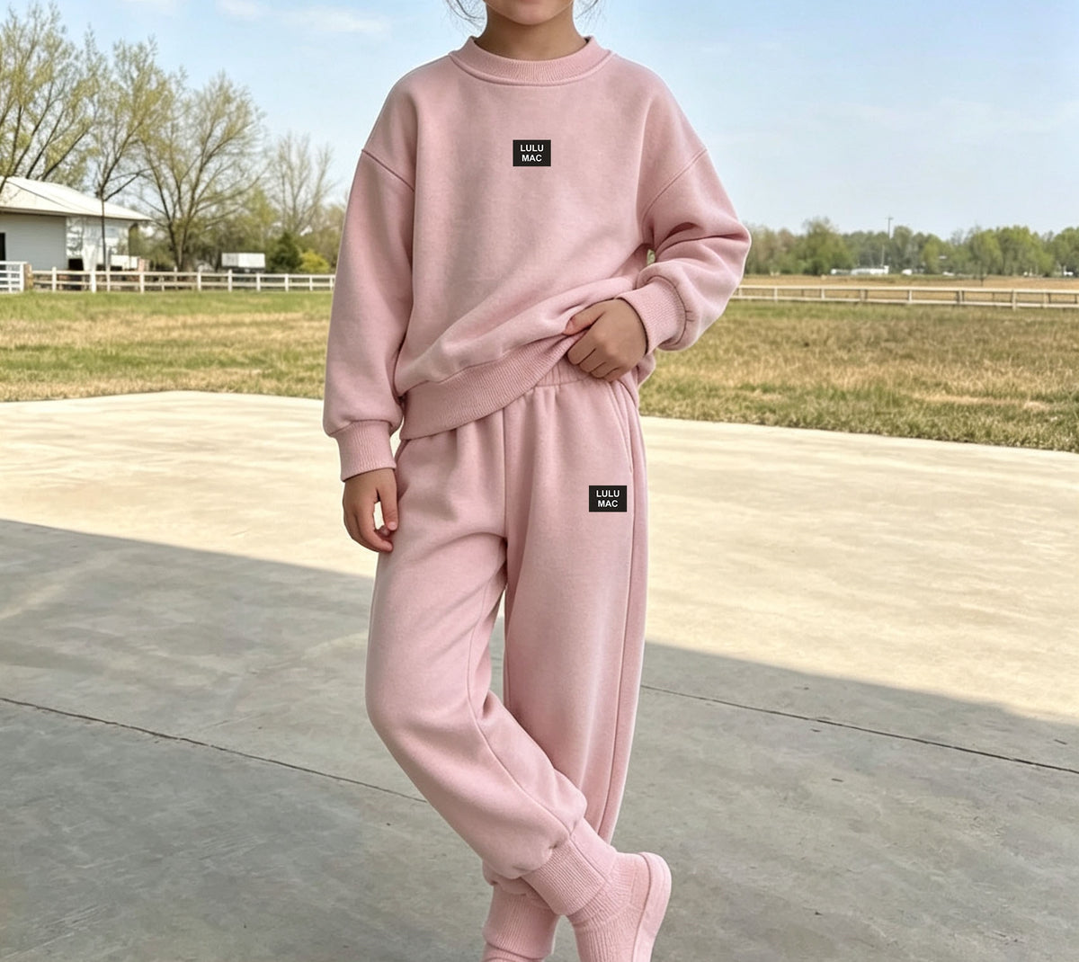 Kids Casual Tracksuit Set Long Sleeve Crewneck Sweatshirt and Jogger