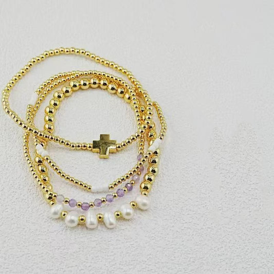 4pcs Pearl Bracelet Set