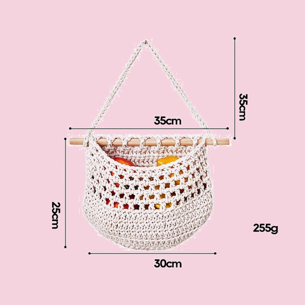 Boho Hanging Basket Detachable Net Bag Organizer