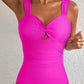 Cut out Twist Bowknot Backless One Piece Swimsuit