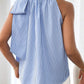 Tied Knot Frilled Collar Sleeveless Top