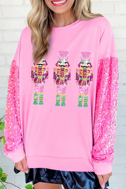 Christmas Sequin Sleeve Sweatshirt