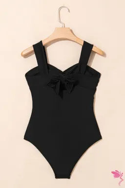 Cut out Twist Bowknot Backless One Piece Swimsuit