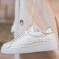 Star Patchwork Sequined Lace-up Sneakers