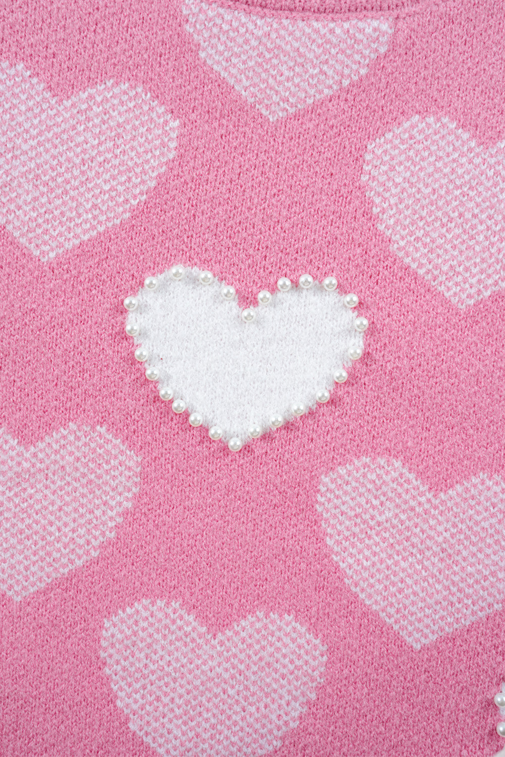 Pearl Heart Print Sweater