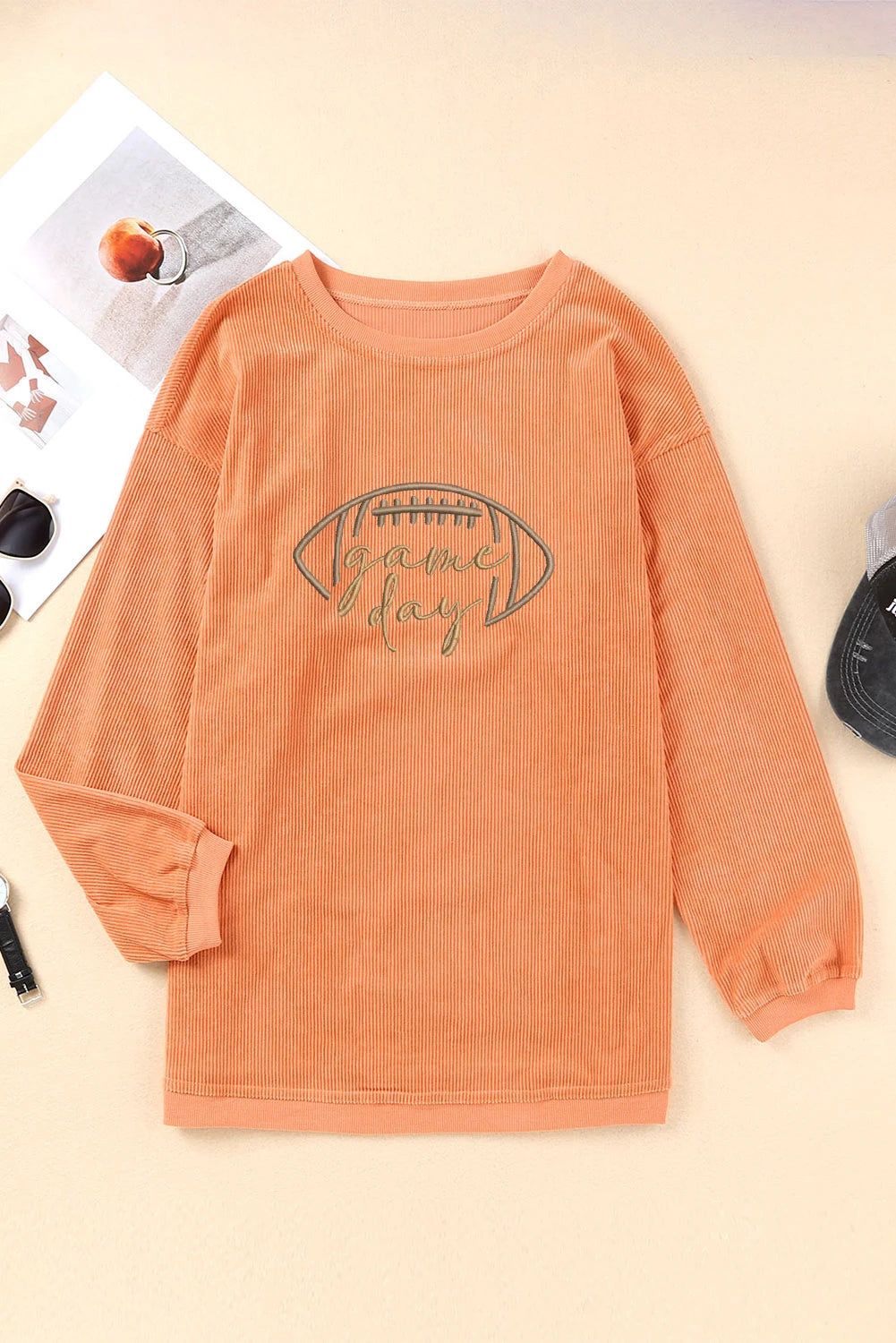 Embroidered Corduroy Sweatshirt