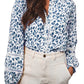 Lace Detail Floral Puff Sleeve Fall Shirt