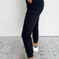 Exposed Seam Detail Skinny Drawstring Jogger Pants