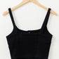 Acid Wash Buttoned Cropped Slim Denim Tank Top