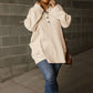 Plus Size Waffle Knit Thermal Henley Tunic Top