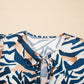 Zebra Print Tied Front Puff Sleeve Top