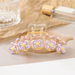 Pink Flower Bow Knot Decor Large Hair Clawclip