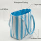 Terry Cloth Beach Tote Bag Large Toweling Handbag for Summer Vacation