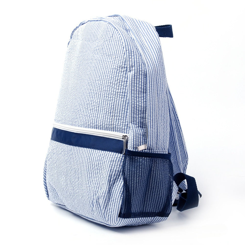Custom-Embroidered Seersucker Kids' Backpack / Students Schoolbag