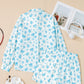 Floral Striped Print Contrast Patched Pocket Shirt and Shorts Set