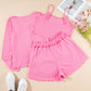 3 Pcs Crop Tank Top Shorts with Cardigan Lounge Set