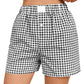 Gingham Printed High Waist Shorts