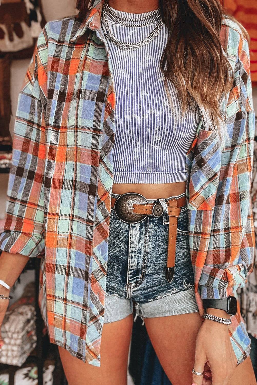 Plaid Print Loose Vintage Shirt