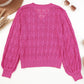 Lightweight Buttoned Front Crochet Cardigan