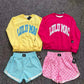 Sweatshirt and Patterned Shorts Set Collection
