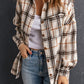 Oversized Plaid Pattern Shacket with Slits