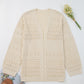 Solid Color Hollowed Knit Open Front Cardigan Sweater