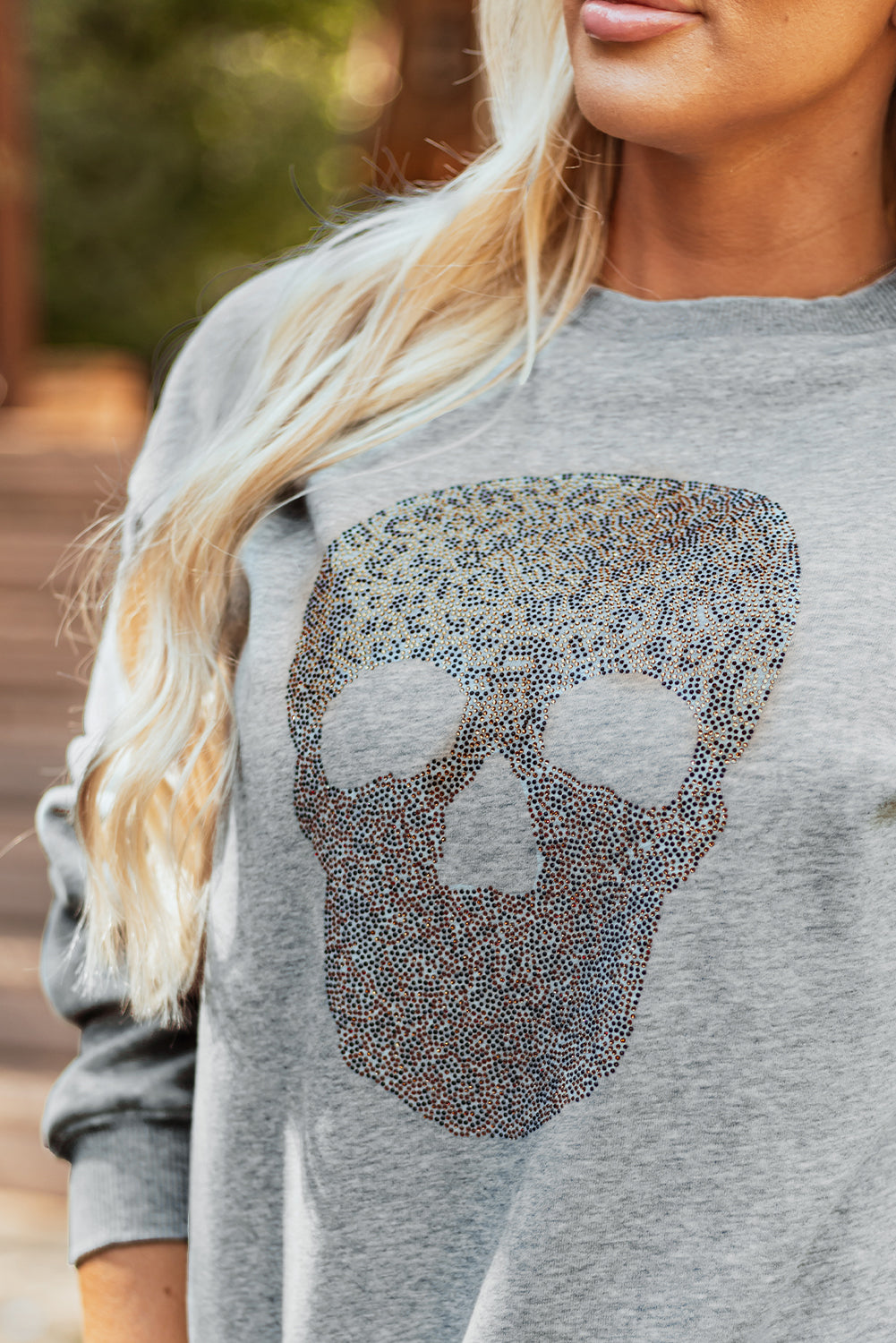 Rhinestone Skull Sweatshirt