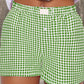 Gingham Printed High Waist Shorts