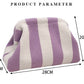 Striped Plush Kiss Lock Clutch Bag