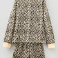 Leopard Print Contrast Trim Long Sleeve Pullover Drawstring Shorts 2pcs Outfit