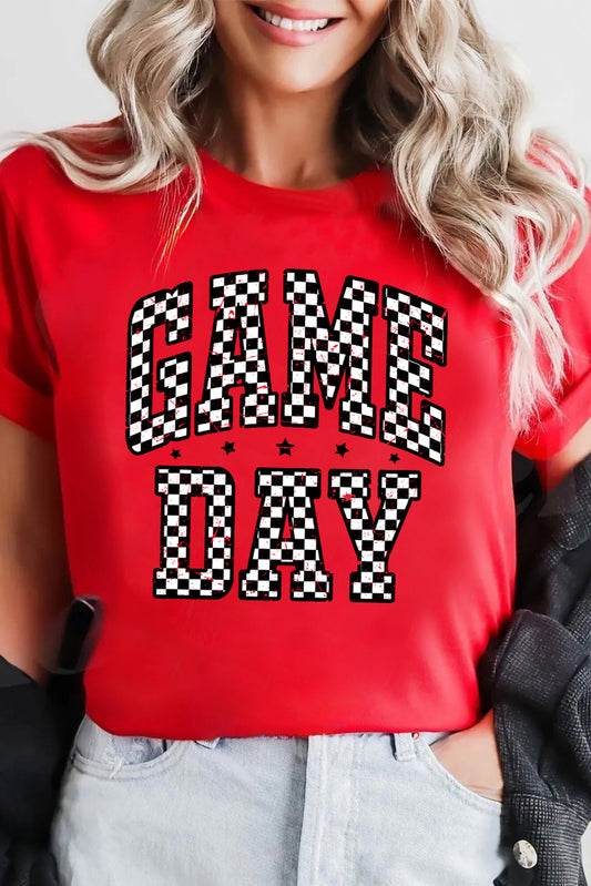 Checkered Game Day Graphic T Shirt