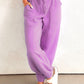Drawstring Waist Patchwork Solid Color Jogger Pants