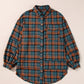 Plaid Long Sleeeve Side Split Distressed Hem Shirt