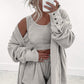 3 Pcs Crop Tank Top Shorts with Cardigan Lounge Set