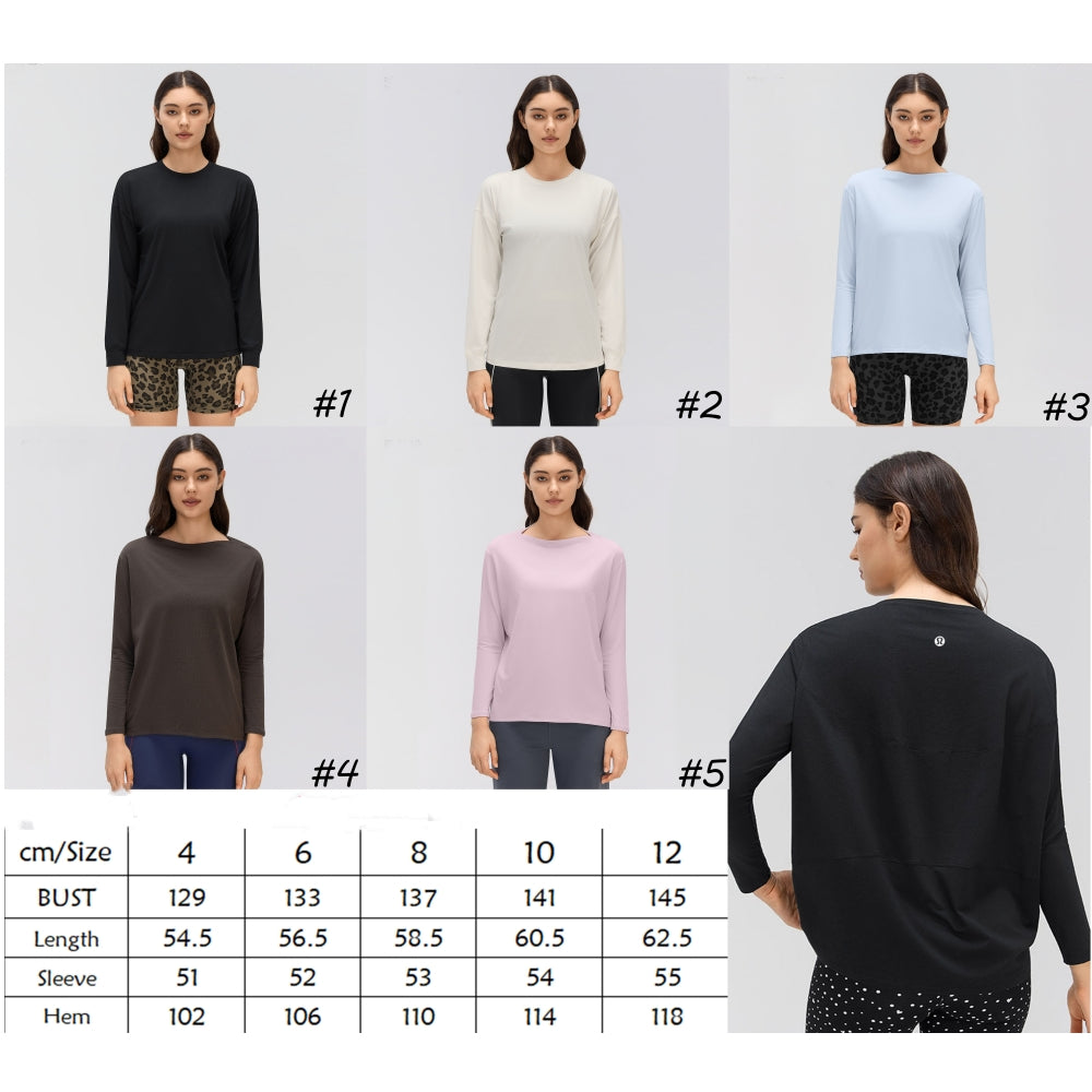 Solid Color Loose-fit Long-sleeve Athletic Pullover