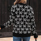 Cute Bow Pattern Drop Shoulder Zipped Collar Sweater