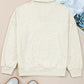 Striped Patchwork Zip Collar Pullover Sweatshirt