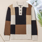 Knit Sleeve Buttons Collared Sweater