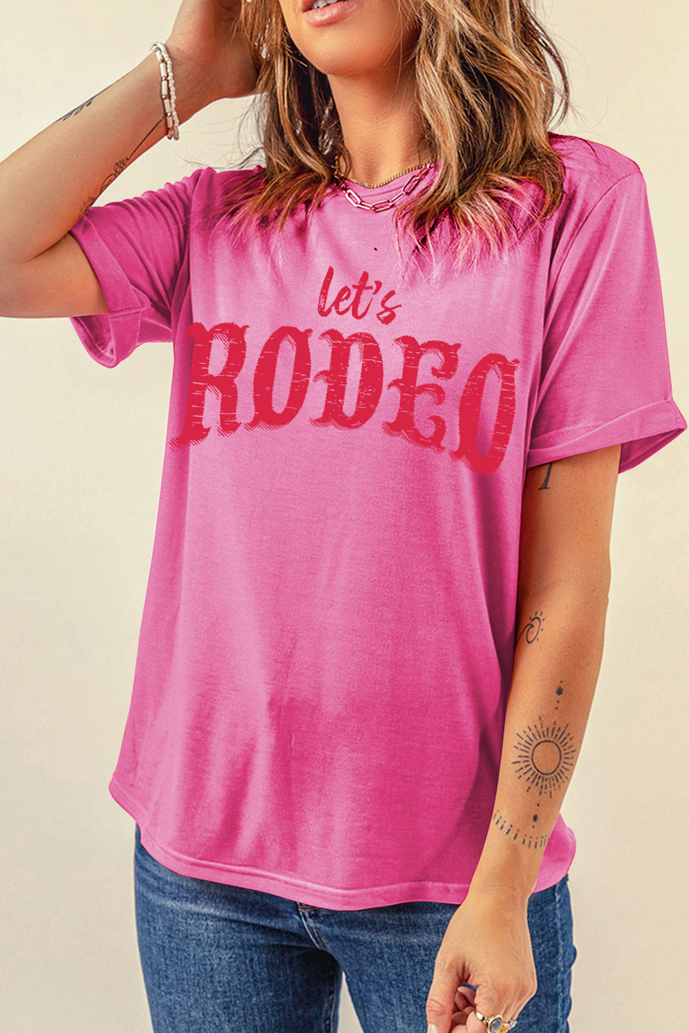 Lets Rodeo Crew Neck Graphic Tee
