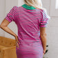 Collared V Neck Puff Sleeve T Shirt Dress