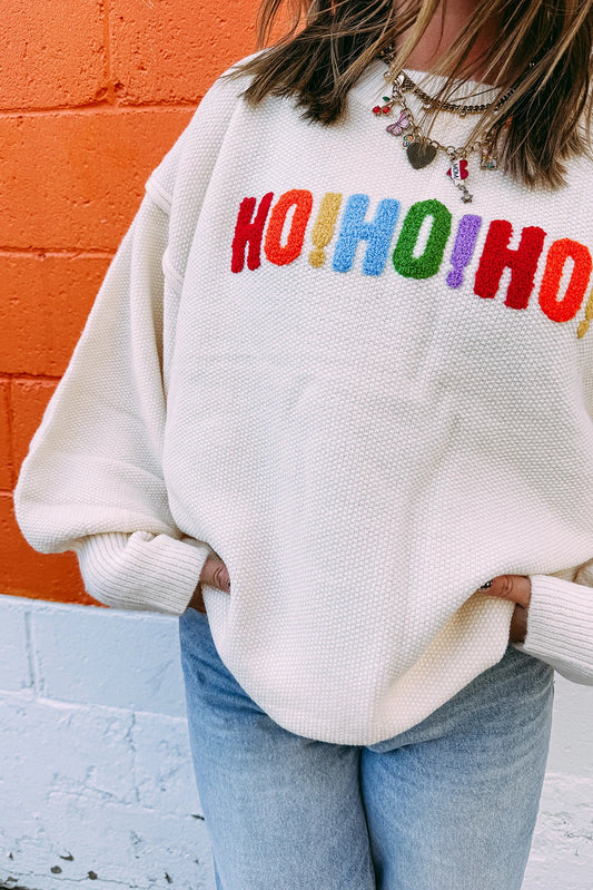 Chenille Graphic Drop Shoulder Holiday Sweater