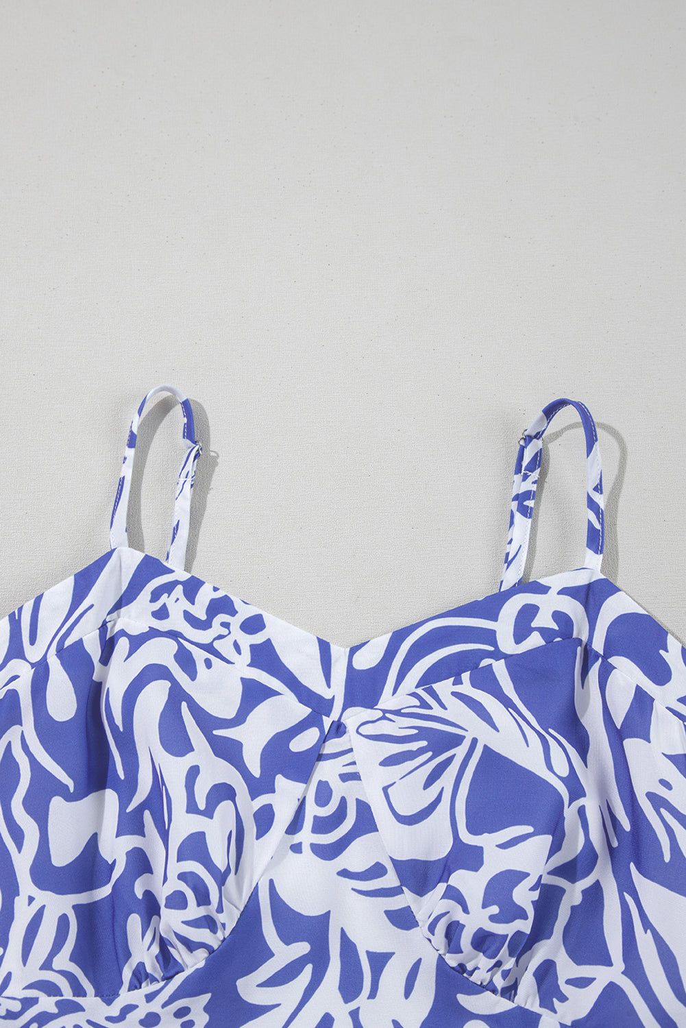 Floral Print Spaghetti Strap High Waist Maxi Dress