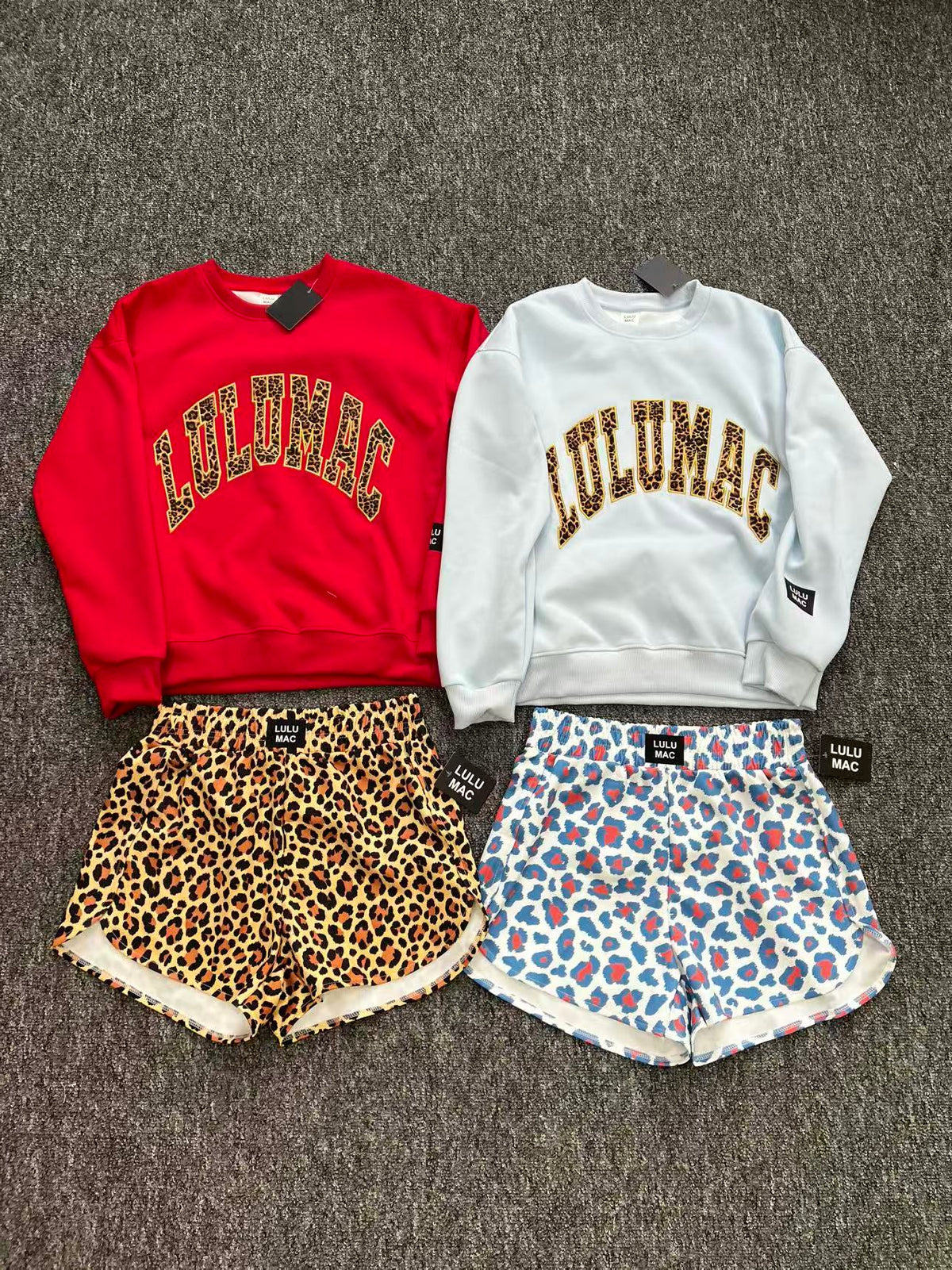 Sweatshirt and Patterned Shorts Set Collection